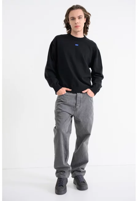 Свободен пуловер San Casey - Черен