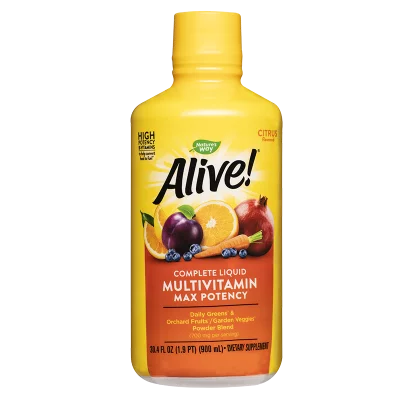 Течен мултивитамин Алайв максимум сила - Alive! Complete Liquid Multivitamin Max Potency, 900 ml, 180 дози за 6 месеца прием