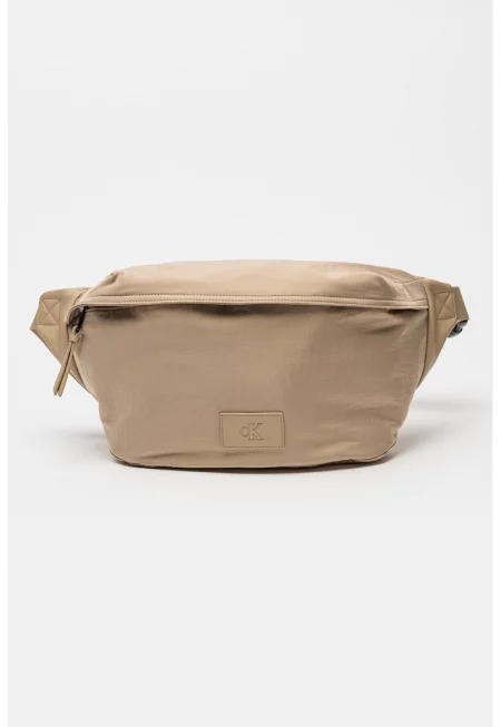 Текстилна чанта за кръста с цип - Бежов