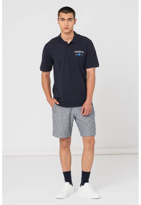 Тениска Alfie от пике с яка - Тъмносин