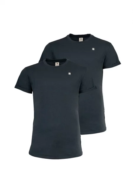 Тениска от органичен памук - 2 броя - Сив/Син