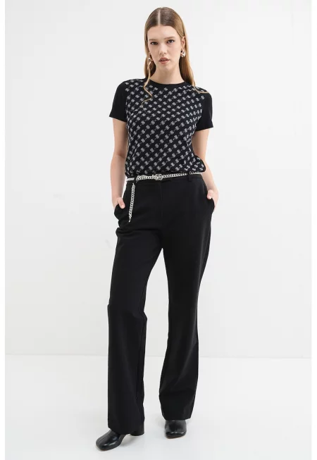 Тениска с овално деколте и лого