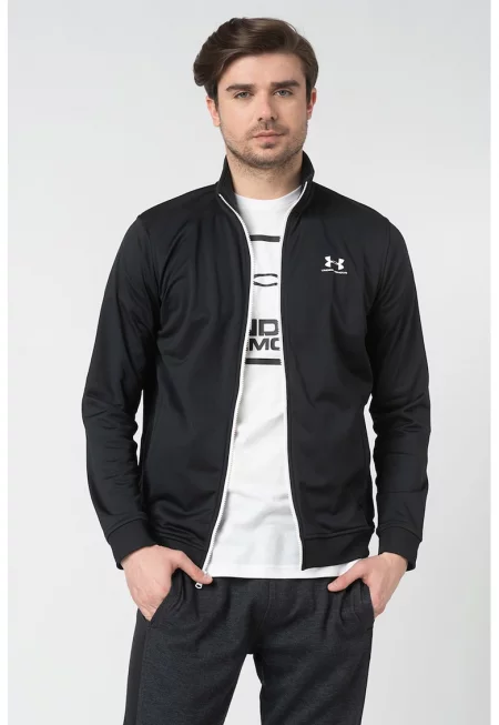 Тренировъчен суитшърт Sportstyle с цип - Избеляло черно