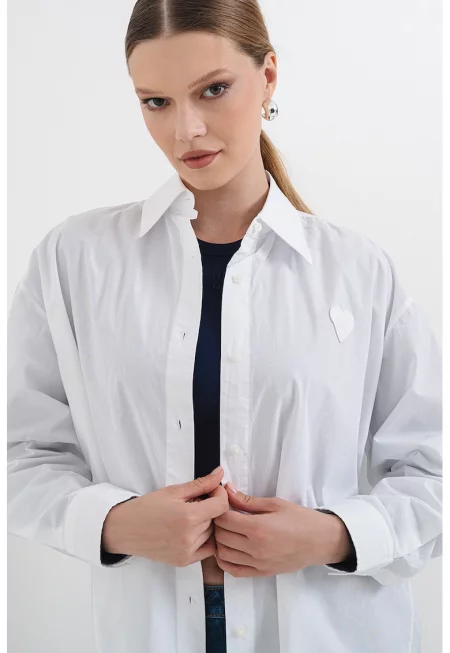 Уголемена риза Elisana - Бял