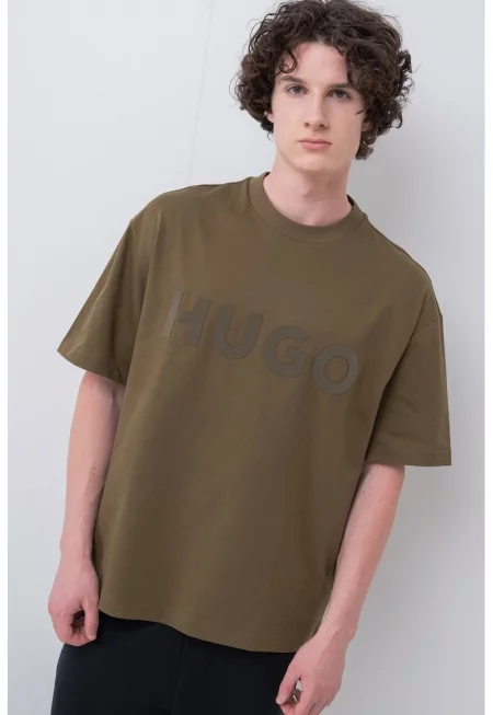 Уголемена тениска Dinkee с овално деколте - Каки