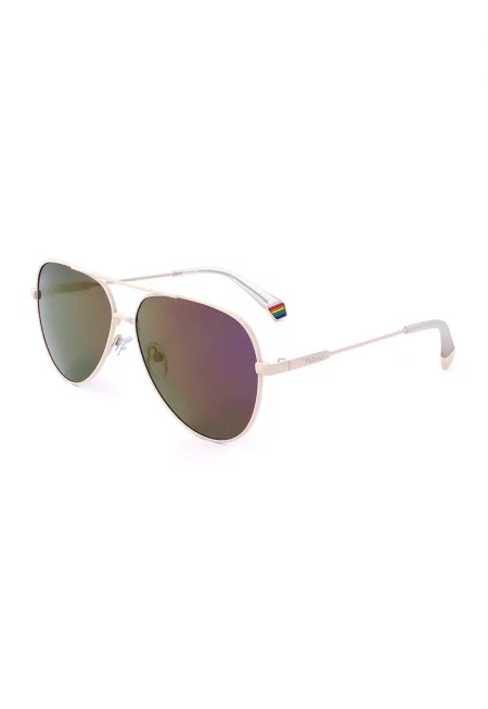 Унисекс слънчеви очила Aviator с поляризация - Светло бежово
