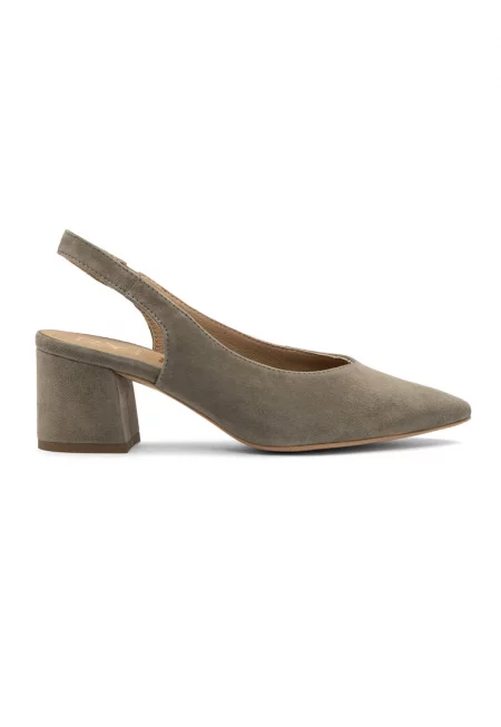 Велурени обувки с остър връх - Сиво-кафяв