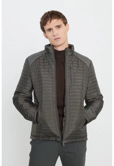 Яке с ниска яка - Каки/Tъмносив