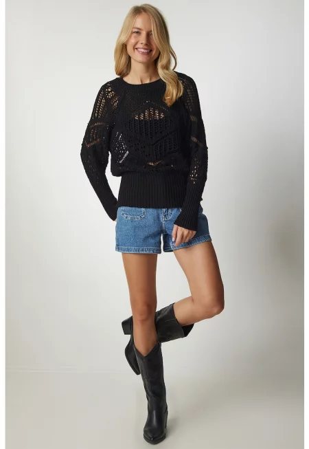 Ажурен пуловер