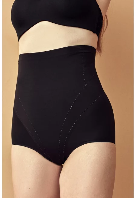 Бикини с оформящ ефект и висока талия - Черен