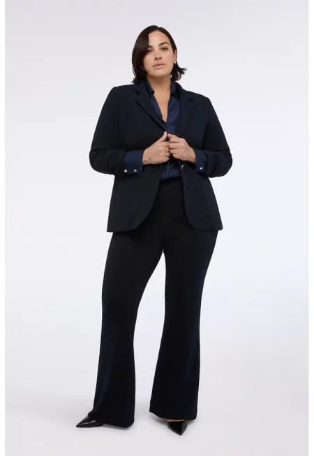 Бляскаво сако с 3/4 ръкави - Тъмносин