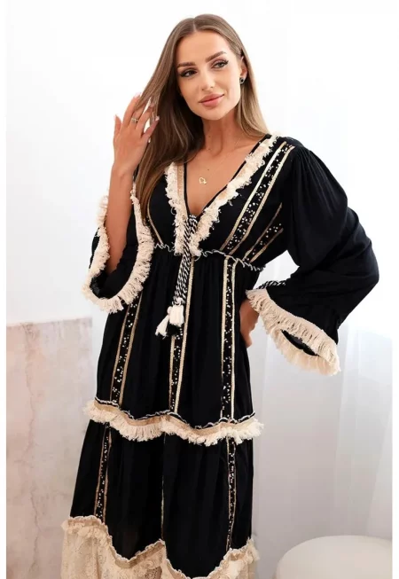 Бохо рокля с дантелени сегменти - Един размер