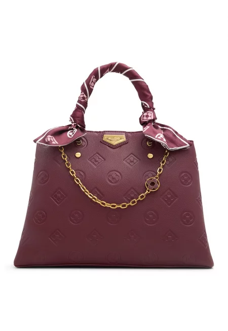 Чанта през рамо Astraea от еко кожа с релефни детайли - Бордо