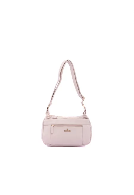 Чанта през рамо от еко кожа - Светло бежово