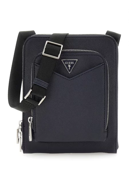 Чанта Siena от еко кожа с регулируема презрамка - Тъмносин