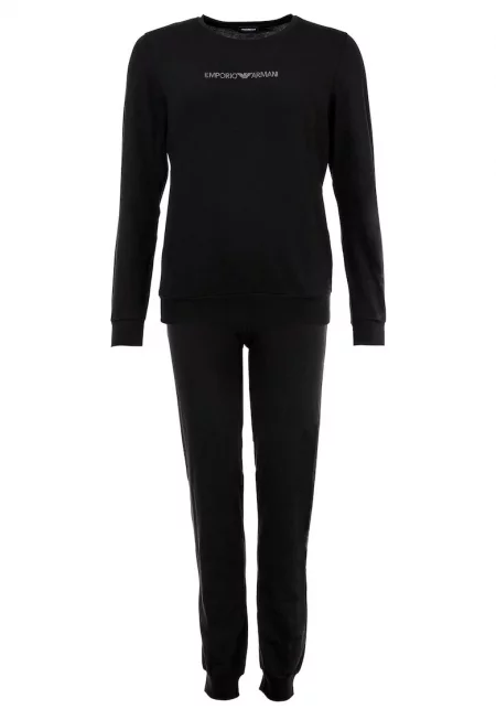 Дълга пижама с лого - Черен