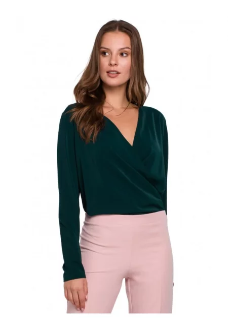 Дамска блуза Маковер Полиестер/Еластан Зелена