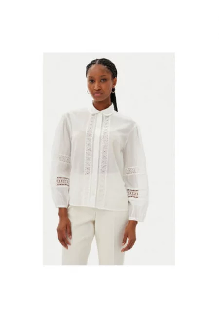 Дамска риза  511FD45028 - Памук/Вискоза - Екрю - Екрю