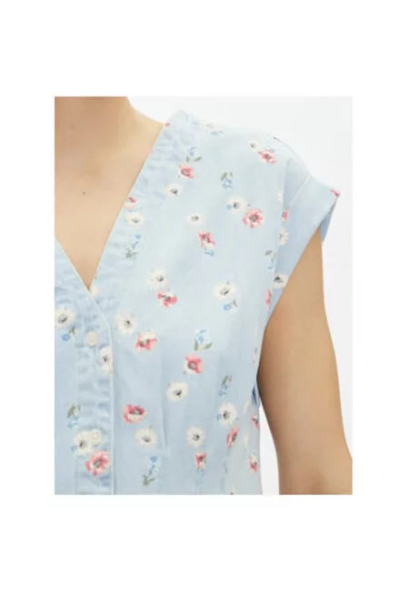 Дамска риза  731352-00 - Памук - Светлосин