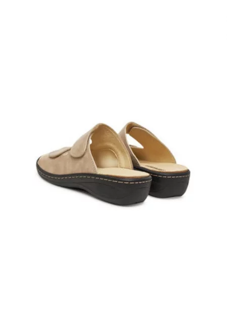 Дамски джапанки - 700727-08 -  Естествена кожа - Бежов