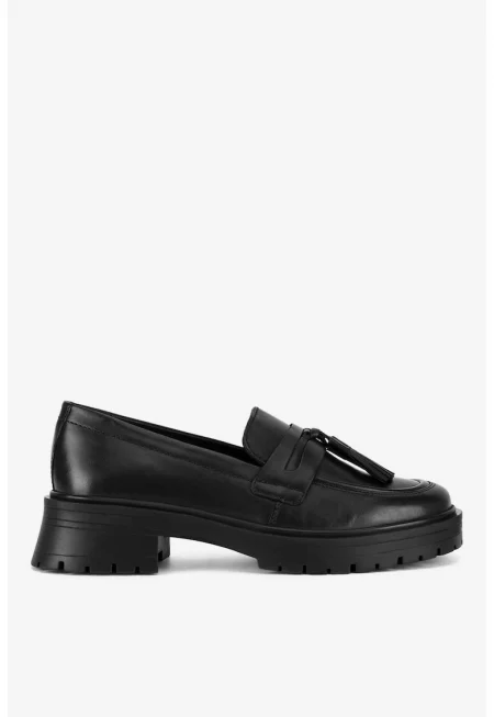 Дамски мокасини  5903419836619 - Естествена кожа - Черен