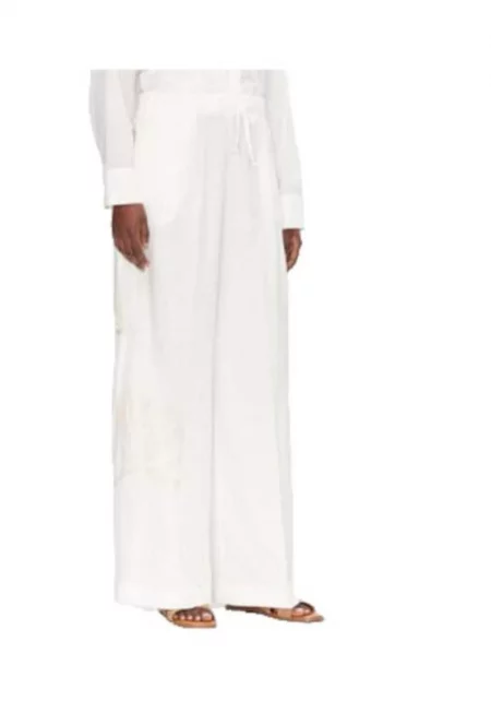 Дамски панталон FASHION-53-5087-133 -  От вискоза - Бял