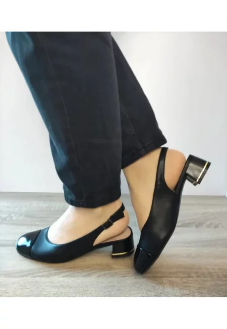 Дамски Сандали  60005A 01-N Елегантни - Черни С Лак