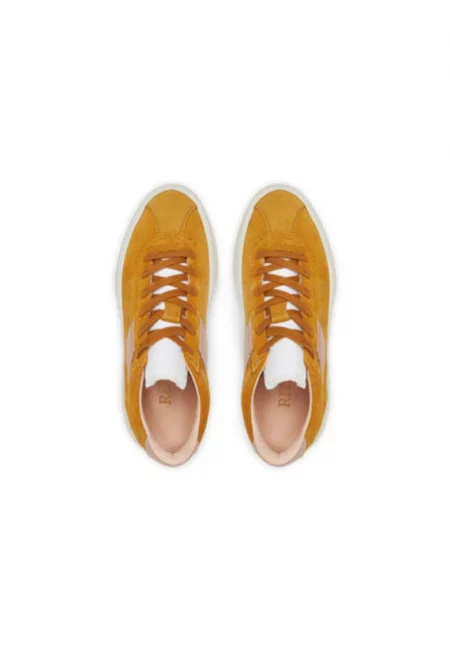 Дамски спортни обувки  от естествена кожа - Жълт