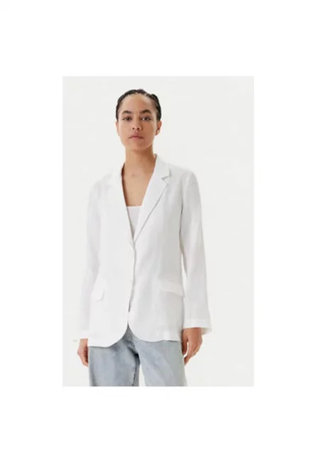 Дамско яке  2AGHDW00R - Лен - Бял - Бял