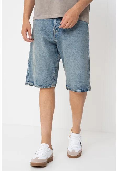 Дънкови бермуди с 5 джоба - Прашно синьо