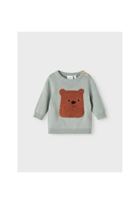 Детски пуловер -  814642 - Зелен - Памук