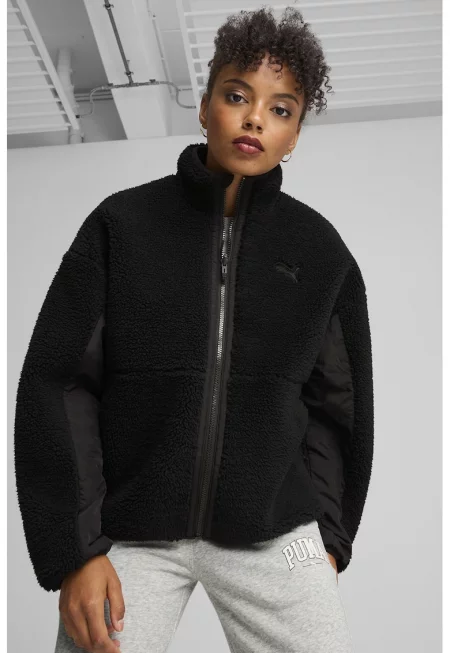 Двулицево яке с цип - Черен