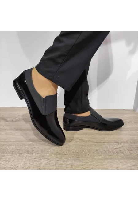 Елегантни мъжки обувки  A154-Zb24-Oop28 Floral Black - Floral Black + Matte Black - Черен