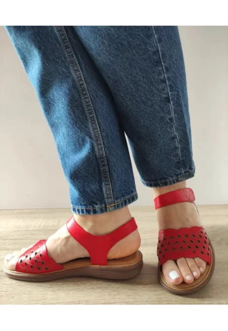 Ежедневни дамски сандали  50038 червени