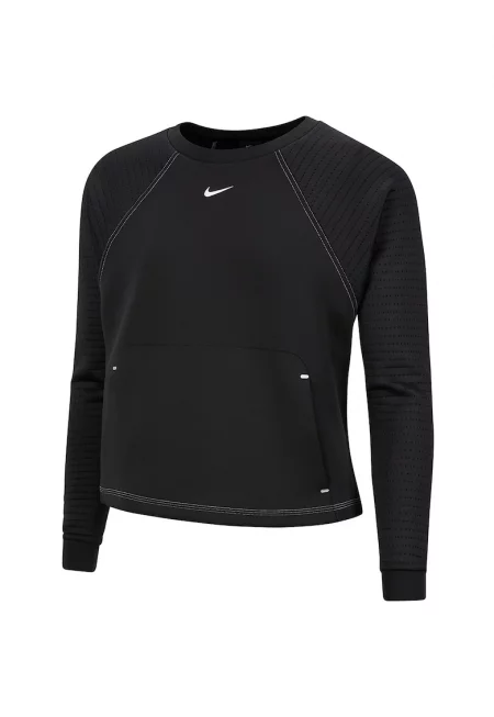 Фитнес суитшърт Dri-FIT Pro Luxe с ръкави реглан - Черен