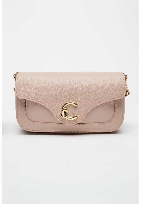 Кожена чанта през рамо C-Me с цветен блок