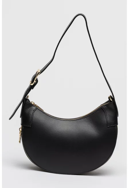 Кожена чанта през рамо - Черен