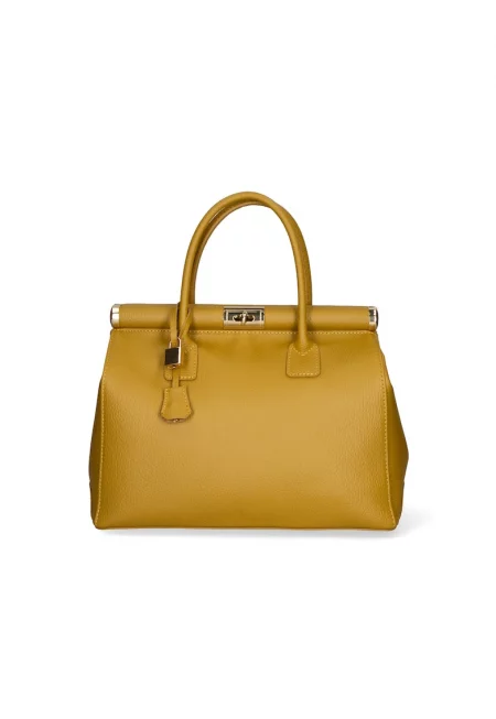 Кожена чанта с отделяща се презрамка - Светлокафяв