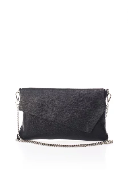 Кожена чанта с презрамка с верижка