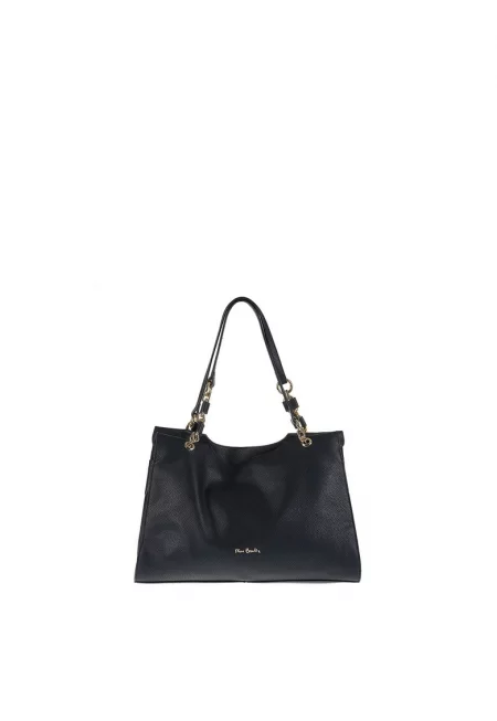 Кожена чанта с външен джоб с цип