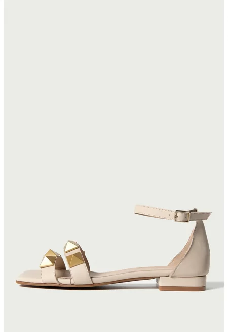 Кожени сандали Sienna с капси - Златист/Бежов