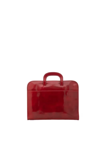 Кожено куфарче с цип - Червен