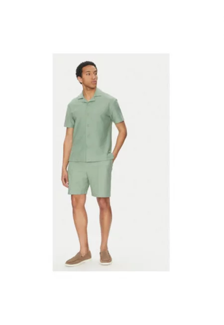 Мъжка риза  10019312 30045553 - памук - зелена - Зелен