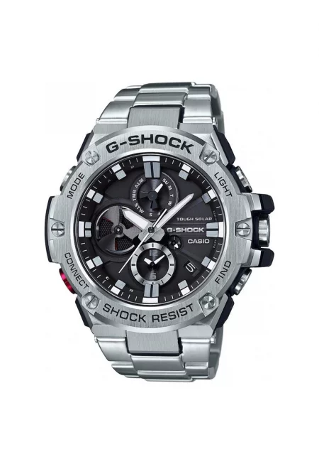 Мъжки часовник  G-Steel GSTB100D1A - сребрист - 49мм - с Bluetooth - соларен - водоустойчив 200м