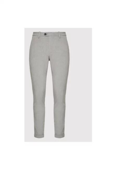 Мъжки панталон -  208743013 - Полиестер/Вискоза - Сив - Сив
