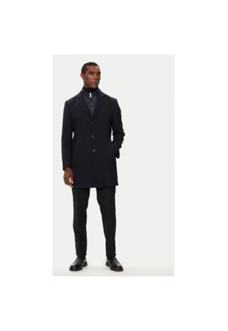 Мъжко палто -  304797736 - Полиестер/Вълна - 50 EU - Син