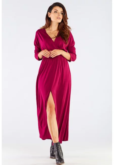 Миди Рокля с дълъг ръкав - Ежедневна - Вискоза A454