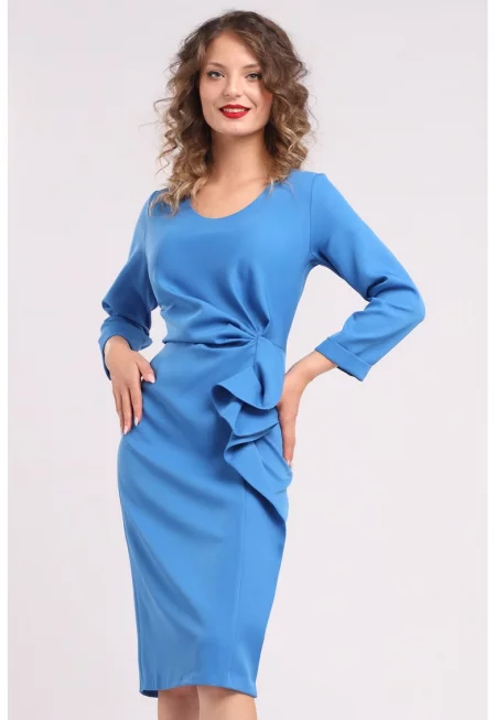 Миди рокля с набирания и дипли