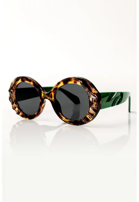 Овални слънчеви очила Ellie - Зелен/Черен