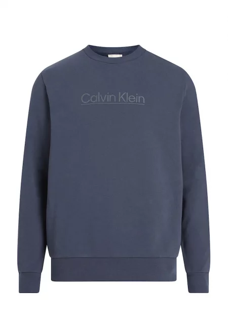 Памучен суитшърт с лого - Индигово синьо